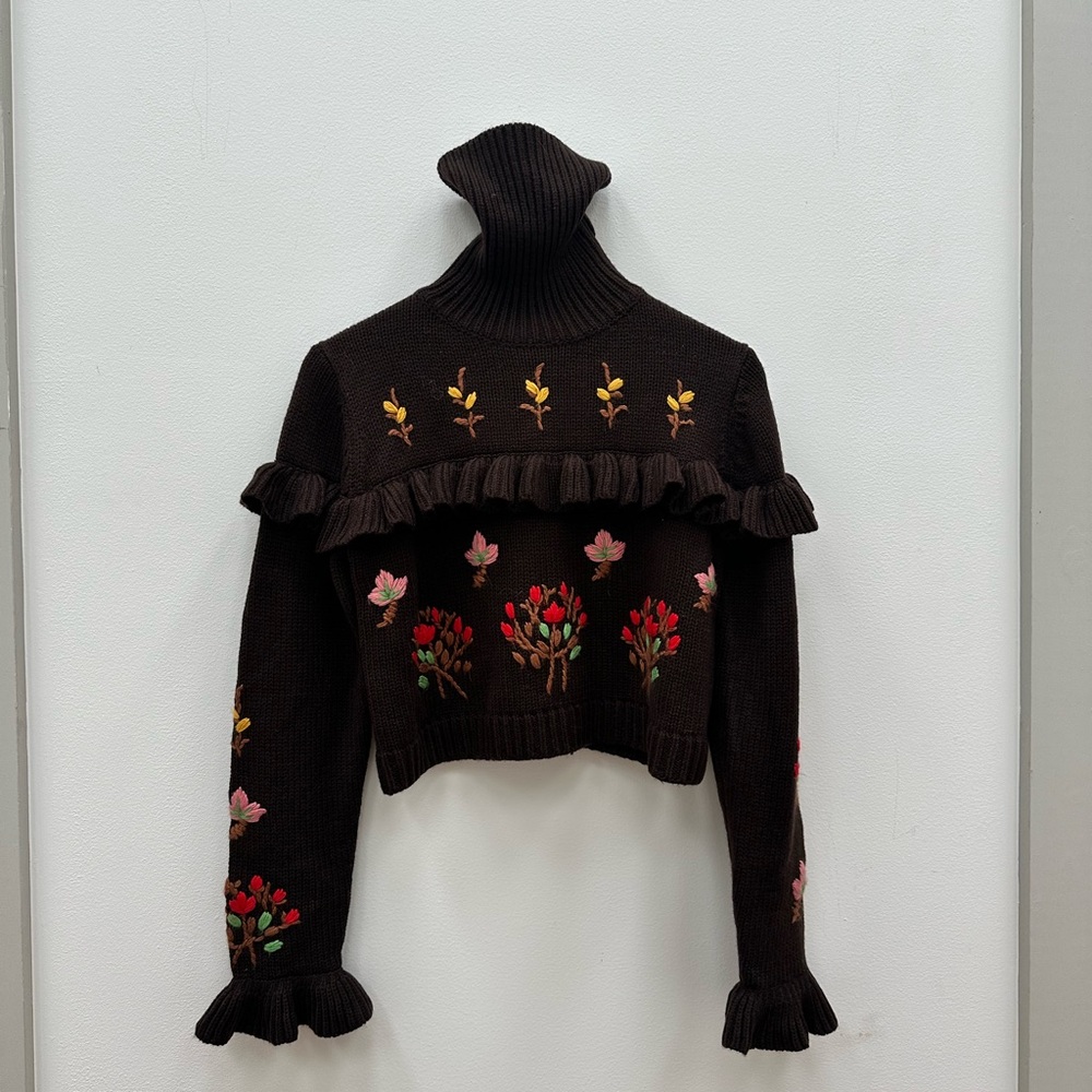 Zara Embroidered Floral Sweater